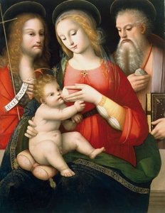 Madonna met kind en heiligen Johannes de Doper en Hiëronymus