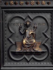 Liefdadigheid, paneel C van de zuidelijke deuren van het Baptisterium van San Giovanni, 1336