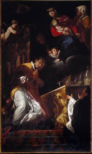 Voorstelling van San Francesco Borgia (Saint Francois Borgia) (1510-1572) Jezuïet en Spaanse Heilige Schilderij door Andrea Pozzo (1642-1709) Genes, Chiesa dei Santi Andrea e Ambrogio door Andrea Pozzo