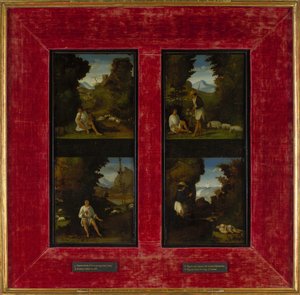 Scènes uit Tebaldeos Eclogues, c. 1510 door Andrea Previtali