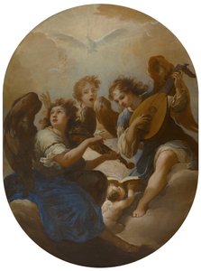 Drie Muziekmakende Engelen, voor 1720 door Andrea Procaccini