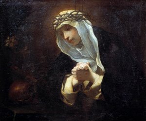 Afbeelding van de heilige Catharina van Siena (1347-1380) door Andrea Sacchi