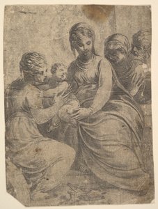 De Maagd en Kind vergezeld door heiligen, ca. 1550