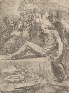 De Bewening over de Dode Christus door Andrea Schiavone