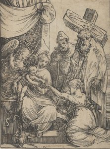 Het Huwelijk van Sint-Catharina door Andrea Schiavone