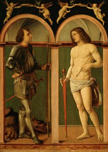 Sint Joris en Sint Sebastiaan door Andrea Solario