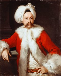 Portret van een heer staand, half-lengte, in oosterse kleding