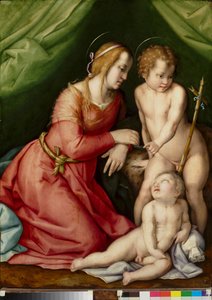 Madonna en Kind met Sint Jan door Andrea del (workshop of) Sarto