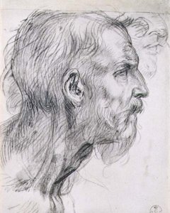 Hoofd van een apostel, studie voor de fresco van het 