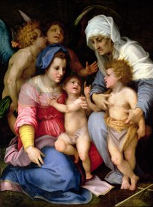 Heilige Familie met engelen, c.1515-16 door Andrea del Sarto