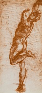 Mannelijke figuur, tekening door Andrea del Sarto. Gabinetto dei Disegni e delle Stampe, Uffizi Gallery, Florence
