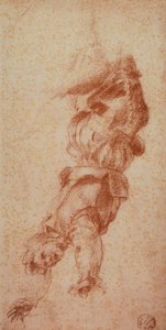 Mannelijke figuur; tekening door Andrea del Sarto. Gabinetto dei Disegni e delle Stampe, Uffizi Gallery, Florence door Andrea del Sarto
