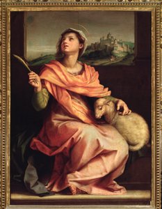 Santa Agnes van Rome, altaarstuk van St. Agnes door Andrea del Sarto