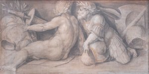 Scène met figuren in klassieke stijl door Andrea del Sarto