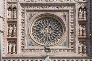 Roosvenster, Santa Maria Assunta Kathedraal, Orvieto, Umbrië, Italië door Andrea di Cione Orcagna