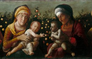 De Heilige Familie met Heiligen Elisabeth, Johannes en Zacharias (detail)