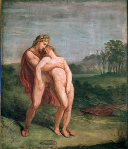 Apollo en Hyacinthos (Hyacinthe) Fresco door Andrea Appiani (1754-1817) Dim. 116x100 cm Milaan, Pinacoteca di Brera