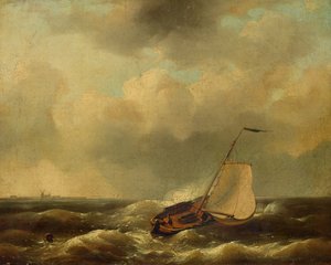 Zeegezicht door Andreas Achenbach