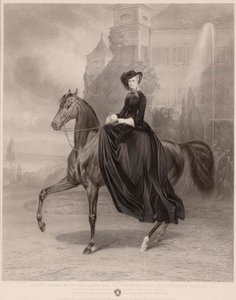 Ruiterportret van Elisabeth van Beieren (keizerin van Oostenrijk, bekend als Sissi) door Andreas Johann Fleischmann
