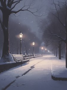 Besneeuwde winternacht