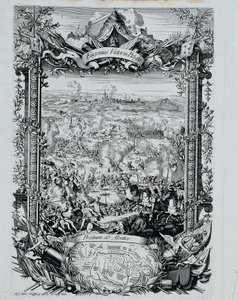 De overwinning van prins Eugen Frans van Savoye in België door Andreas Matthias Wolffgang