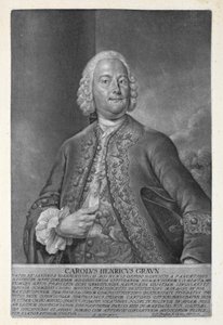 Carl Heinrich Graun (1703-59) gegraveerd door Valentin Daniel Preissler (1717-65) 1752 (mezzotint) door Andreas Moller