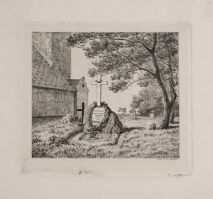 Lundbyes graf op Bedsted kerkhof in Zuid-Jutland