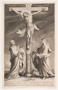 Christus aan het kruis tussen Maria en Johannes door Andreas Reinhardt