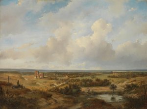 Uitzicht op de Duinen met de Ruïnes van Kasteel Brederode bij Santpoort