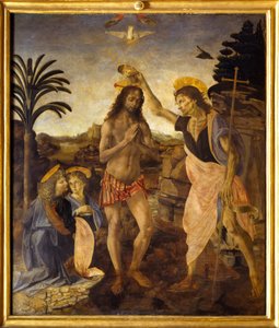 De doop van Christus door Andreea & Vinci Leonardo da (1452 1519) Verrocchio