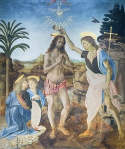 De doop van Christus door Andreea & Vinci Leonardo da (1452 1519) Verrocchio