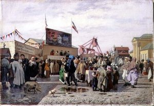Een kermis in Tula tijdens de Goede Week door Andrei Andreevich Popov