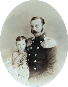 Tsaar Alexander II en zijn dochter Groothertogin Maria Alexandrovna, eind 1850s door Andrei Deniere