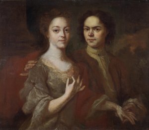 Zelfportret met de vrouw door Andrei Matveyevich Matveyev