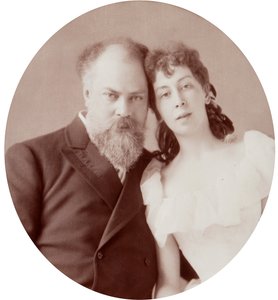 Konstantin Makovsky, Russische kunstenaar, met zijn vrouw, 1880s door Andrei Osipovich Karelin