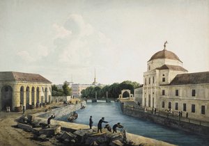 Uitzicht op de Moika Rivier bij de Keizerlijke Stallen, Sint-Petersburg, Rusland door Andrej Martynoff