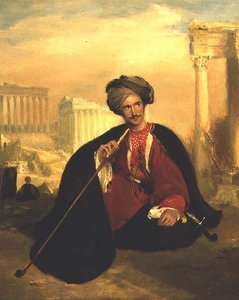 Portret van George Cumming in een Turks kostuum
