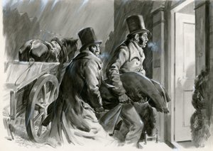 Burke en Hare Grafrovers en moordenaars (gouache op papier) door Andrew Howat