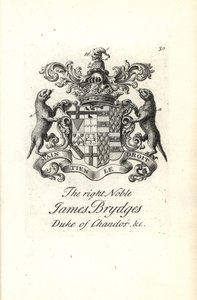 Wapen en wapenrusting van de zeer nobele James Brydges, hertog van Chandos door Andrew Johnston