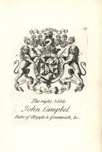 Wapen en wapenrusting van de zeer edele John Campbell, 2e Hertog van Argyll en Greenwich door Andrew Johnston