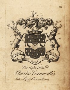 Wapen van de Zeer Eerwaarde Charles Cornwallis, Heer Cornwallis, 4e Baron Cornwallis door Andrew Johnston