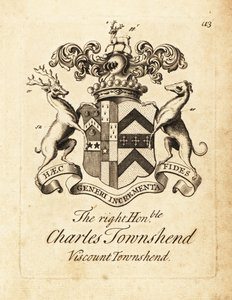Wapen van de Zeer Eerwaarde Charles Townshend, 2e Burggraaf Townshend door Andrew Johnston