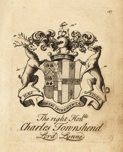Wapen van de Zeer Eerwaarde Charles Townshend, Heer Lynne, 3e Burggraaf Townshend door Andrew Johnston
