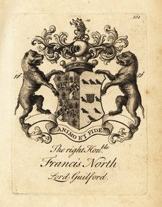 Wapen van de Zeer Eerwaarde Francis North, Lord Guilford, 2e Baron Guilford door Andrew Johnston