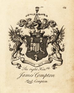 Wapen van de Zeer Eerwaarde James Compton, Lord Compton, 5e Graaf van Northampton door Andrew Johnston