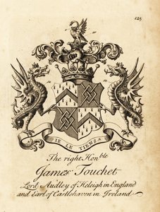 Wapen van de Zeer Eerwaarde James Touchet, Heer Audley van Heleigh in Engeland, 6e Graaf van Castlehaven in Ierland, overleden 1740 door Andrew Johnston