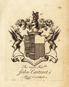 Wapen van de Hooggeachte John Carteret, Lord Carteret, 2e Graaf Granville, 7e Heer van Sark door Andrew Johnston