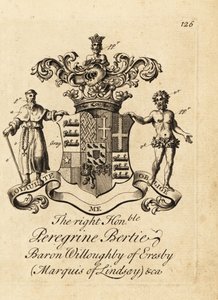 Wapen van de Hooggeachte Peregrine Bertie, Baron Willoughby van Eresby, Markies van Lindsay, 2e Hertog van Ancaster en Kesteven door Andrew Johnston