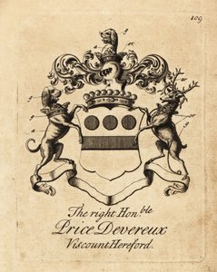 Wapen van de Zeer Eerwaarde Price Devereux, 9e Burggraaf Hereford (1664-1740) door Andrew Johnston