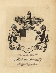 Wapen van de Zeer Eerwaarde Robert Sutton, Lord Lexington, 2e Baron Lexington (1662-1723) door Andrew Johnston